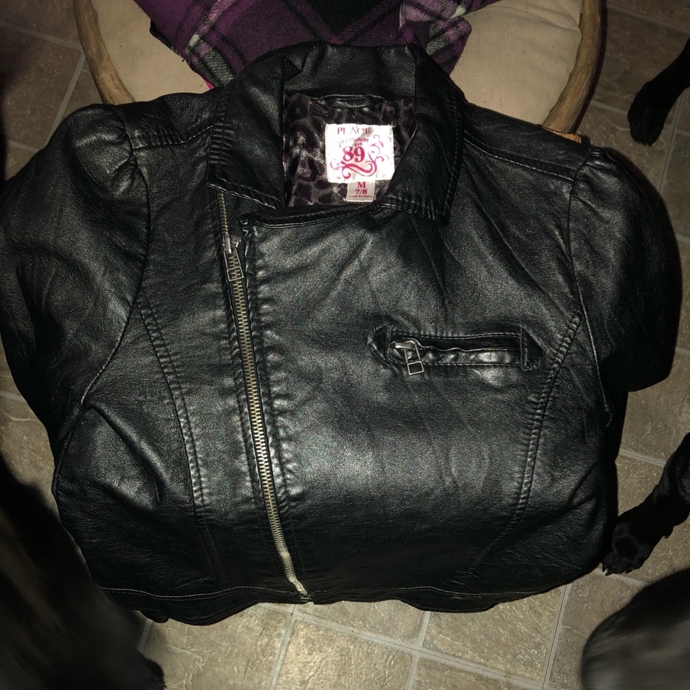 Little girls fo-leather jacket